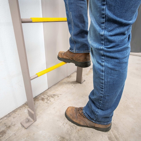 Pig TuffGrit Ladder Rung Cover, Indoor or Outdoor Use, Install With Adhesive, 1in W x 18in L PLS6012-GDY - main
